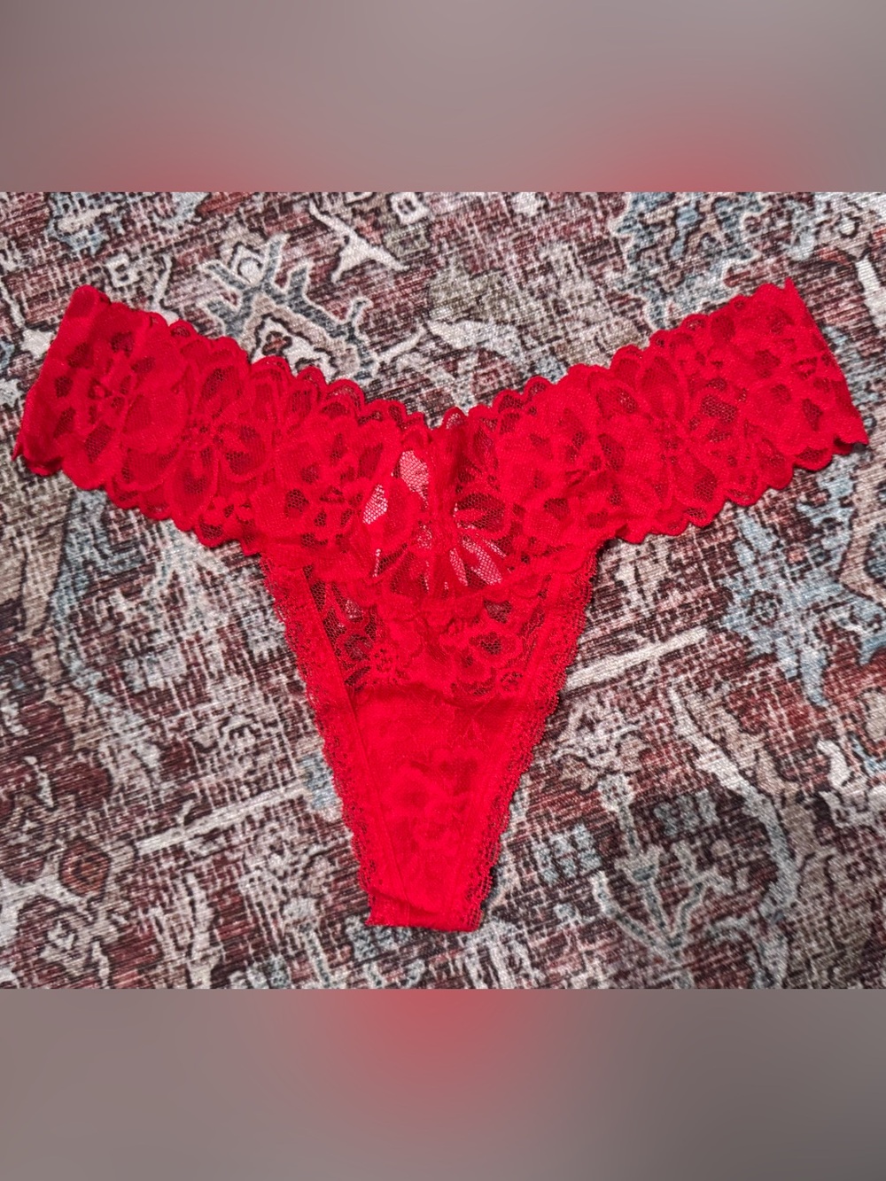 Victoria’s Secret Red Lace Thong